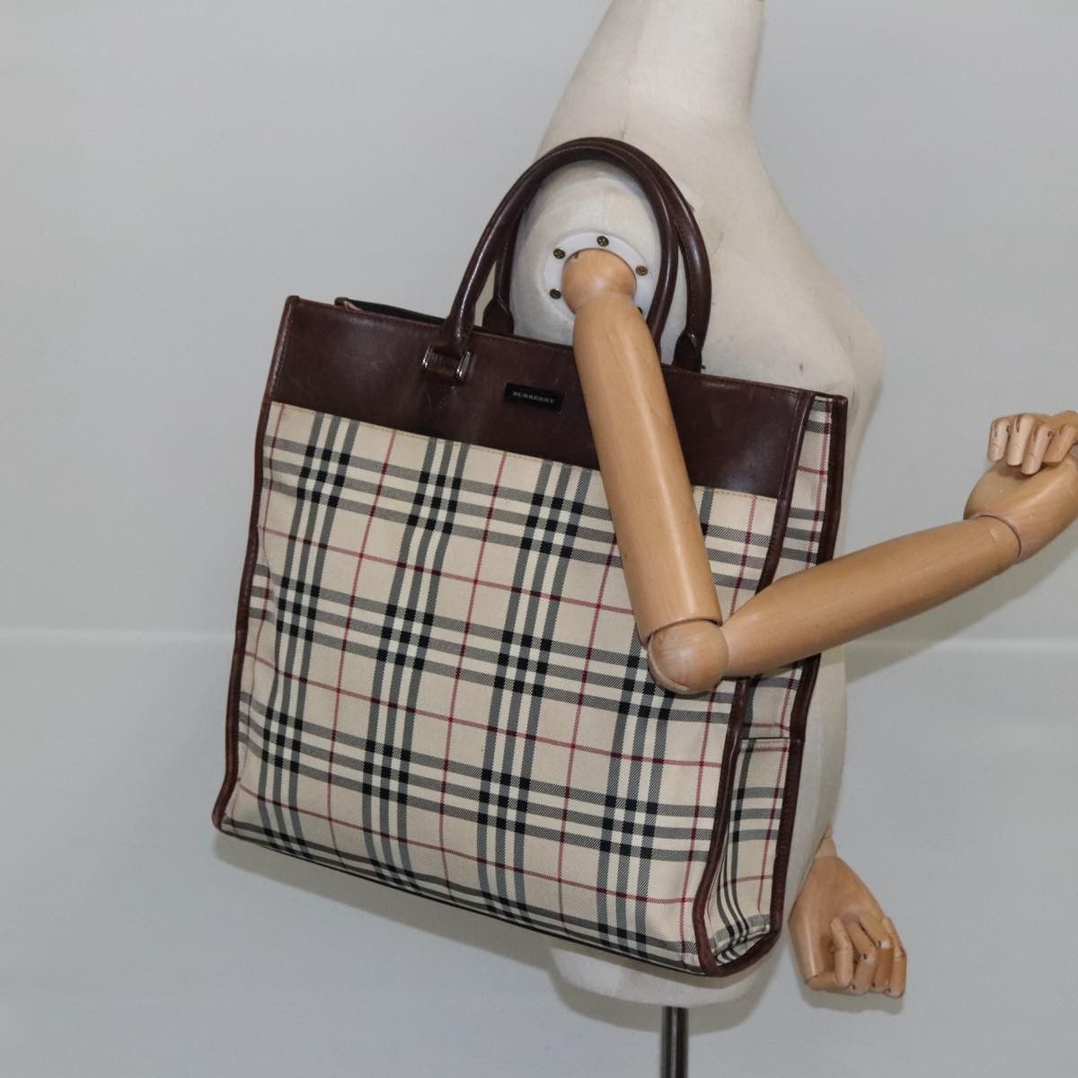 Burberry Nova Check Beige Canvas Handbag (Pre-Owned) Size ONE SIZE - 11 Thumbnail