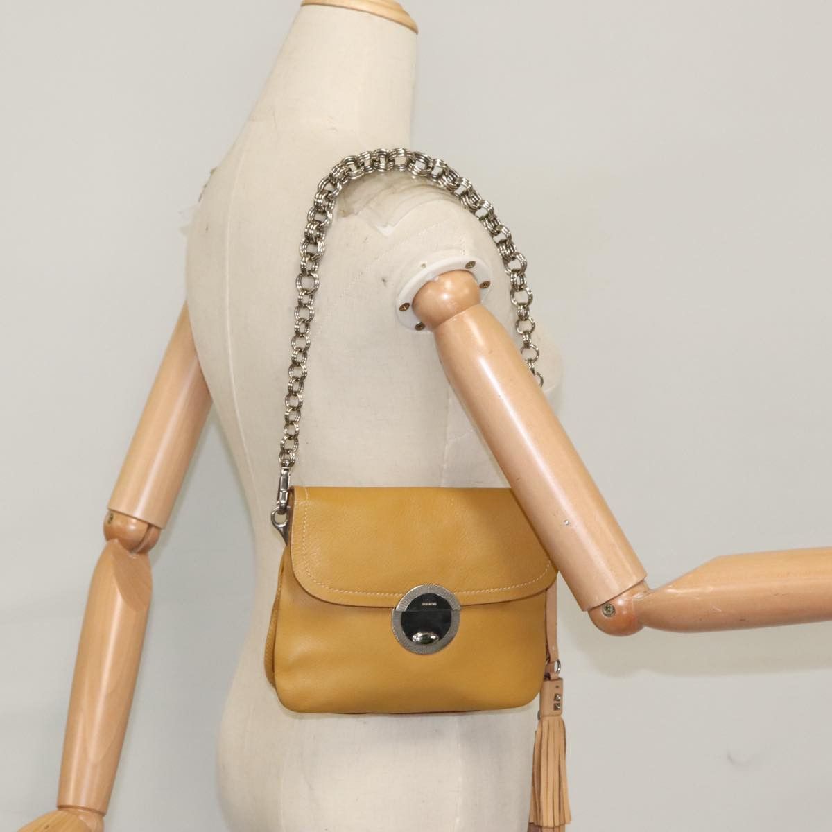 Prada Saffiano Camel Leather Shoulder Bag (Pre-Owned) Size ONE SIZE - 13 Thumbnail