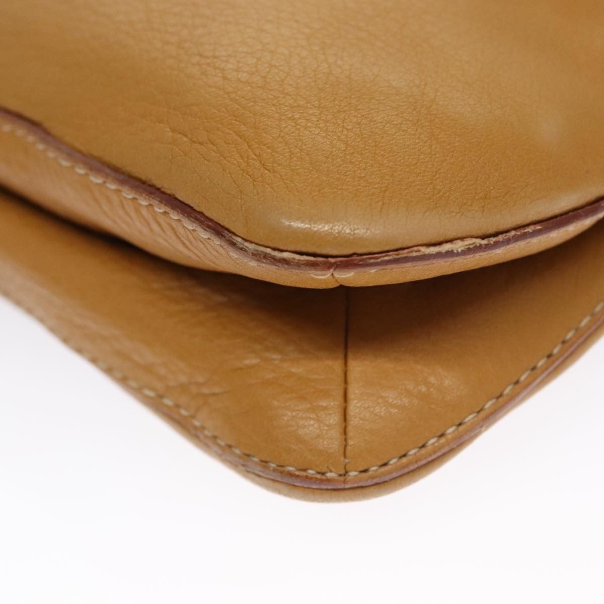 Prada Saffiano Camel Leather Shoulder Bag (Pre-Owned) Size ONE SIZE - 6 Thumbnail