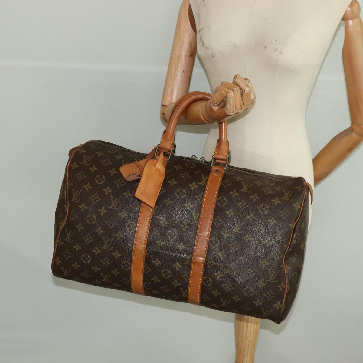 Louis Vuitton Keepall 45 Brown Canvas Travel Bag (Pre-Owned) Size ONE SIZE - 18 Thumbnail