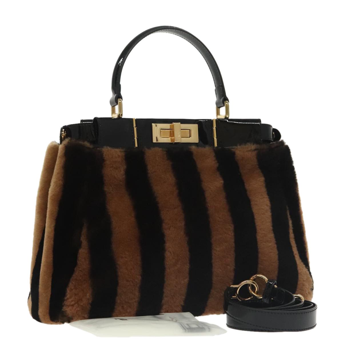 Fendi Peekaboo Brown Fur Handbag (Pre-Owned) Size ONE SIZE - 18 Thumbnail