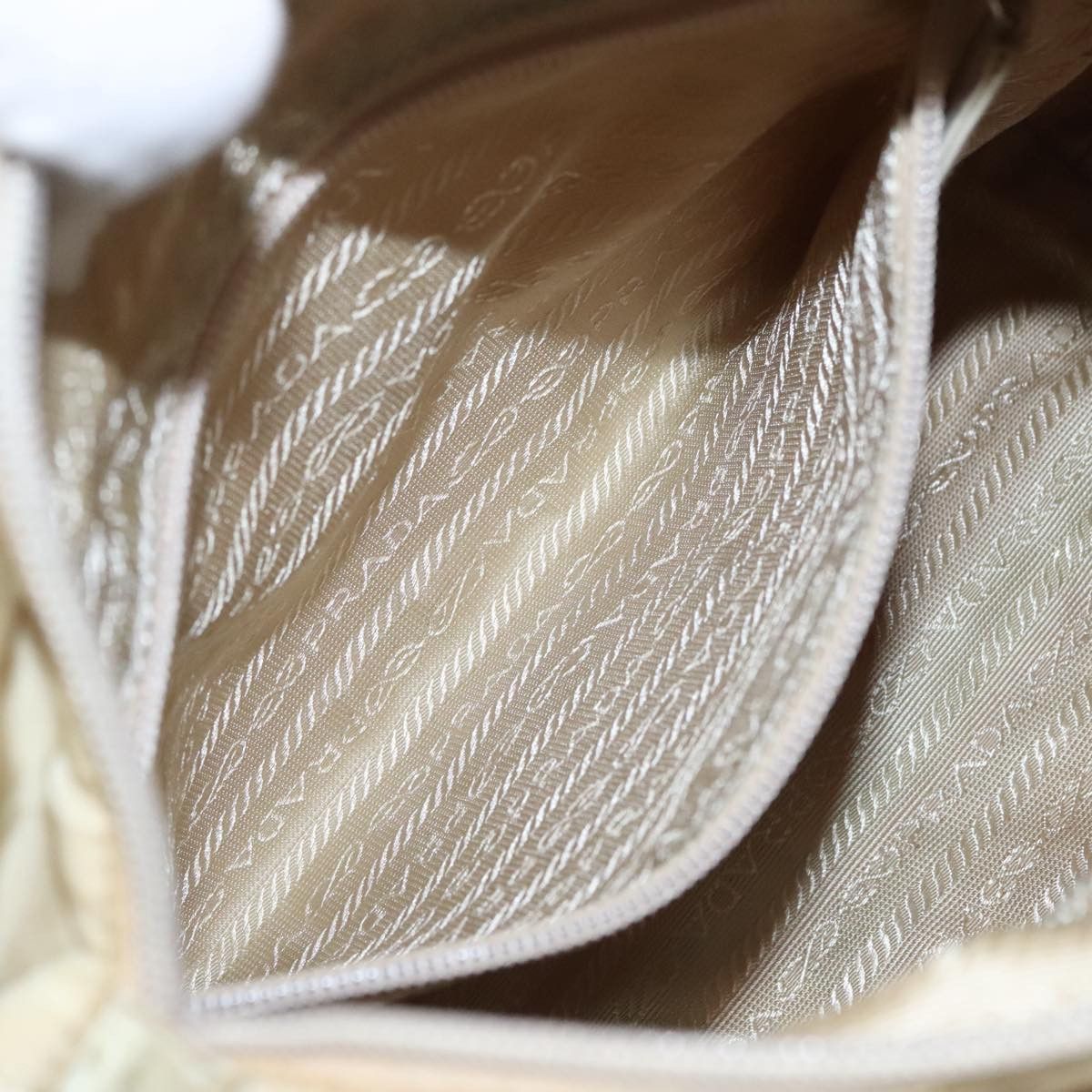 Re-Nylon Beige Synthetic Handbag (Pre-Owned)