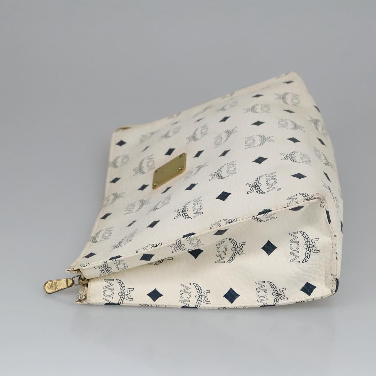 MCM Visetos White Canvas Clutch Bag (Pre-Owned) Size ONE SIZE - 4 Thumbnail
