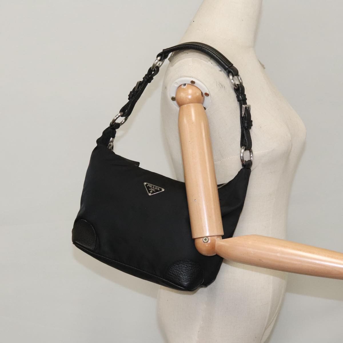 Prada Tessuto Black Synthetic Shoulder Bag (Pre-Owned) Size ONE SIZE - 11 Thumbnail