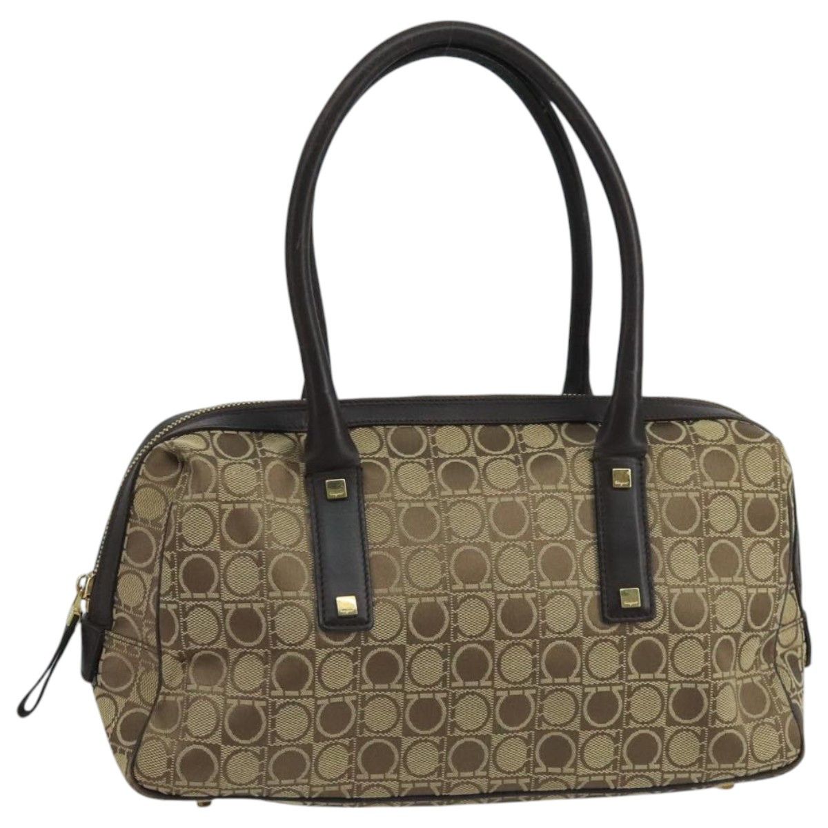 Salvatore Ferragamo Gancini Beige Canvas Handbag (Pre-Owned) Size ONE SIZE - 20 Thumbnail