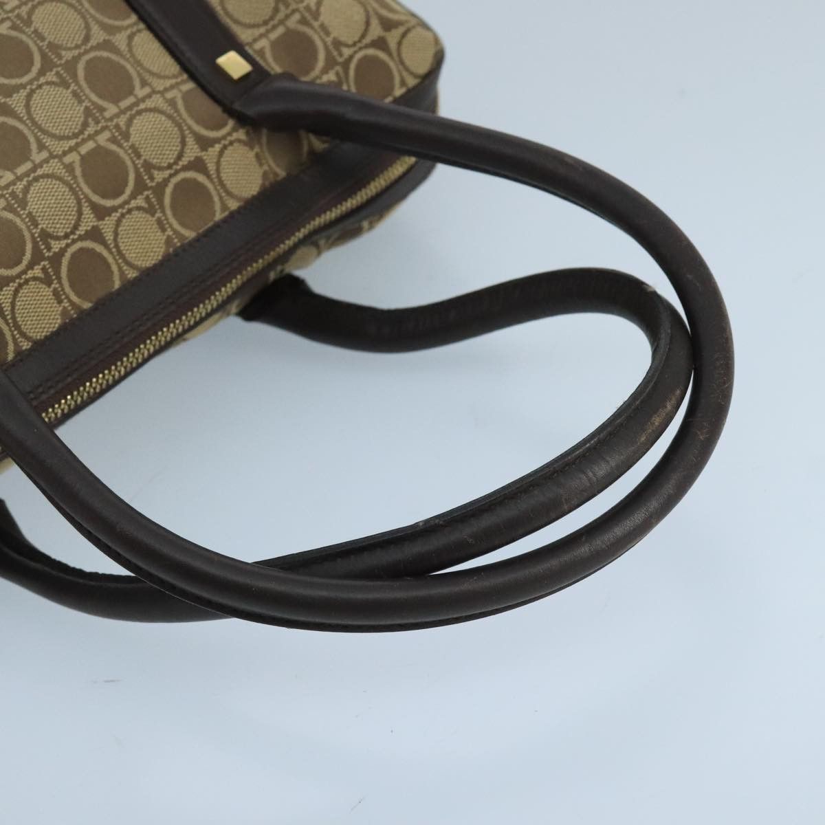 Salvatore Ferragamo Gancini Beige Canvas Handbag (Pre-Owned) Size ONE SIZE - 4 Thumbnail