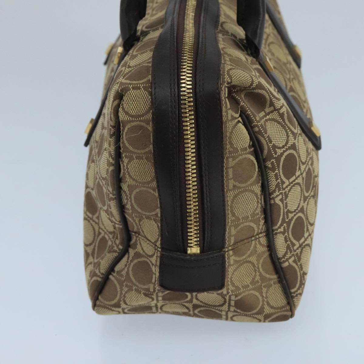 Salvatore Ferragamo Gancini Beige Canvas Handbag (Pre-Owned) Size ONE SIZE - 3 Thumbnail