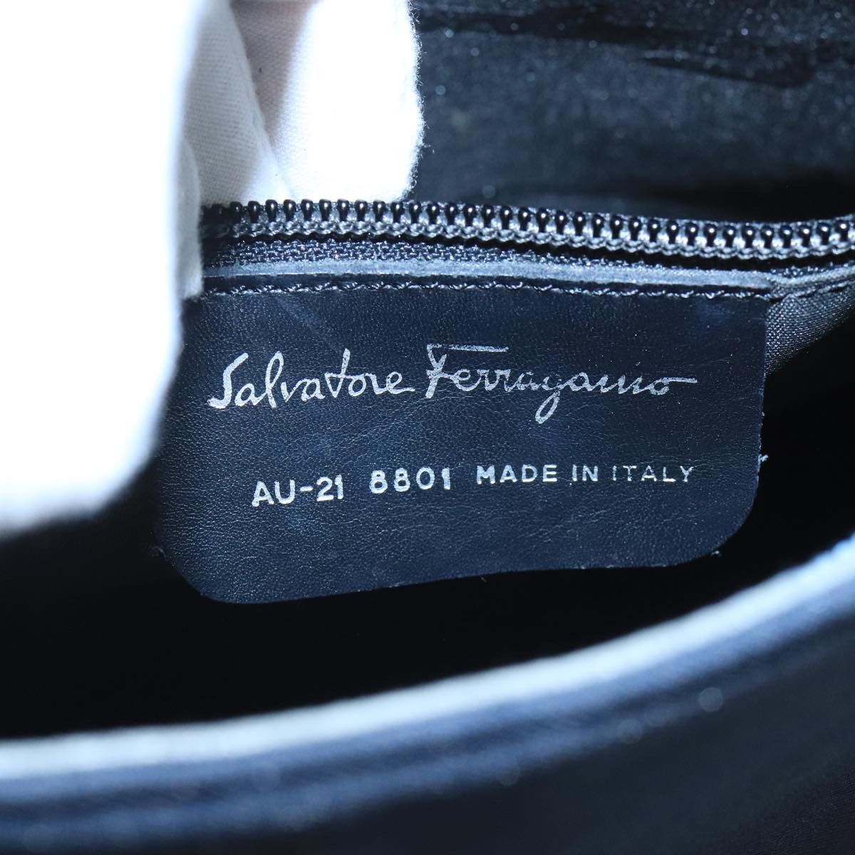 Salvatore Ferragamo Vara Navy Synthetic Shoulder Bag (Pre-Owned) Size ONE SIZE - 10 Thumbnail