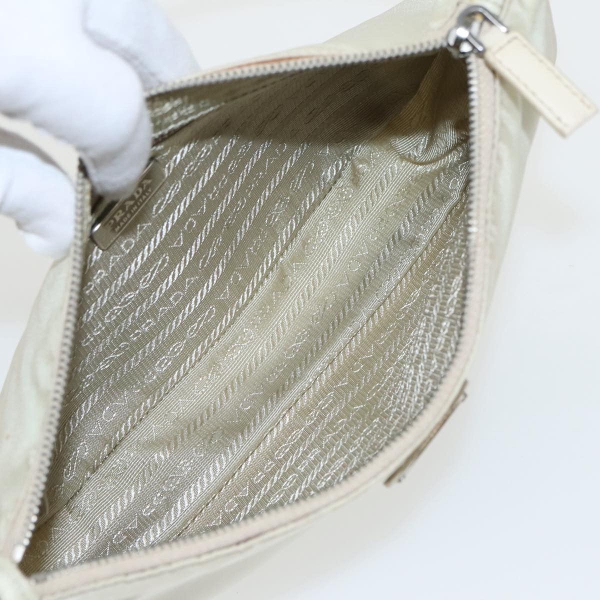 Prada Tessuto Ecru Synthetic Handbag (Pre-Owned) Size ONE SIZE - 8 Thumbnail