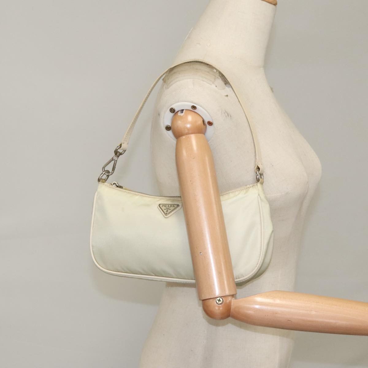 Prada Tessuto Ecru Synthetic Handbag (Pre-Owned) Size ONE SIZE - 12 Thumbnail