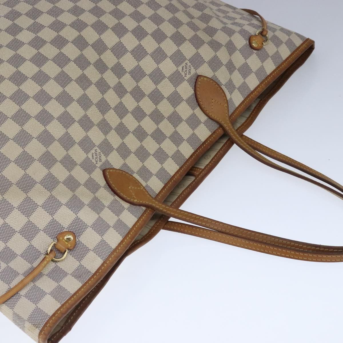 Louis Vuitton Neverfull Gm White Canvas Tote Bag (Pre-Owned) Size ONE SIZE - 10 Thumbnail