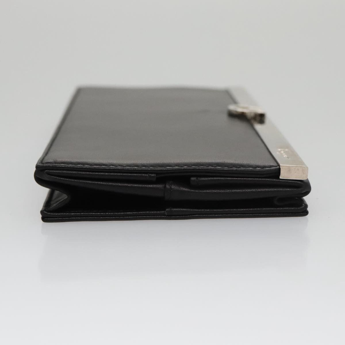 Salvatore Ferragamo Gancini Black Leather Clutch Bag (Pre-Owned) Size ONE SIZE - 3 Thumbnail