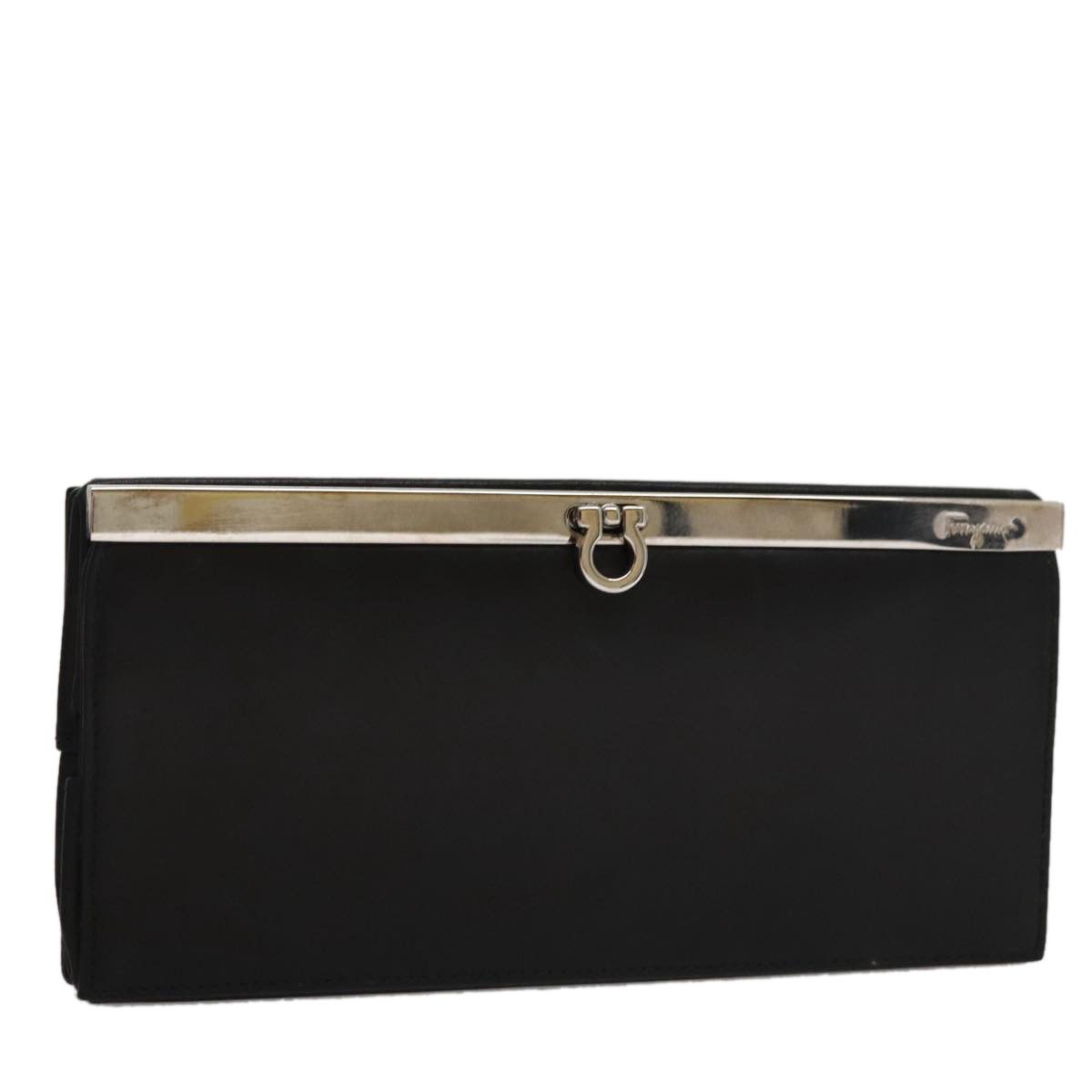 Salvatore Ferragamo Gancini Black Leather Clutch Bag (Pre-Owned) Size ONE SIZE - 19 Thumbnail