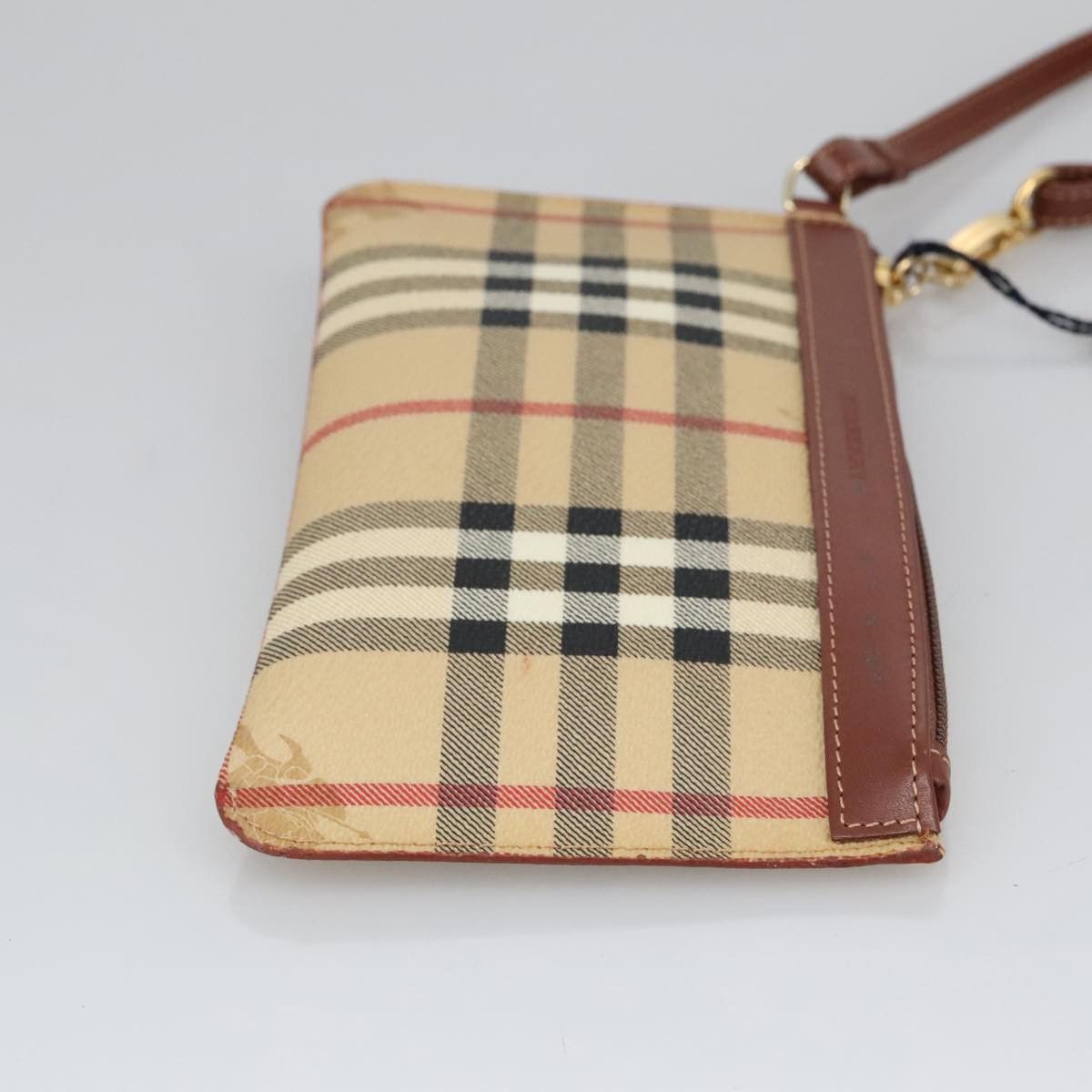Burberry Nova Check Beige Canvas Clutch Bag (Pre-Owned) Size ONE SIZE - 4 Thumbnail