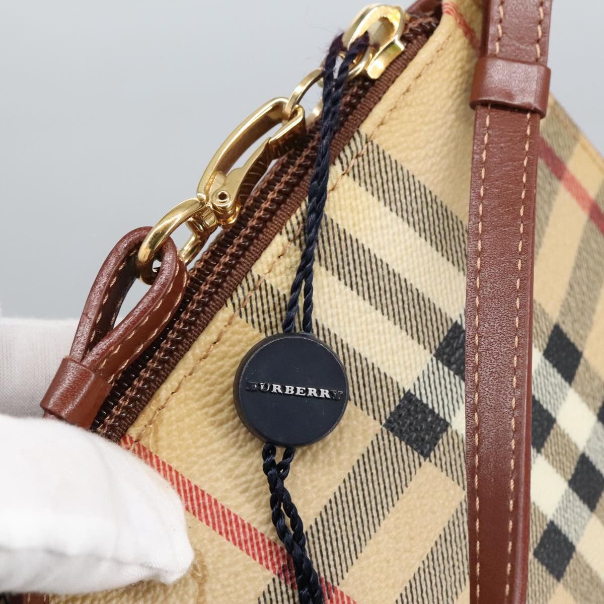 Burberry Nova Check Beige Canvas Clutch Bag (Pre-Owned) Size ONE SIZE - 20 Thumbnail