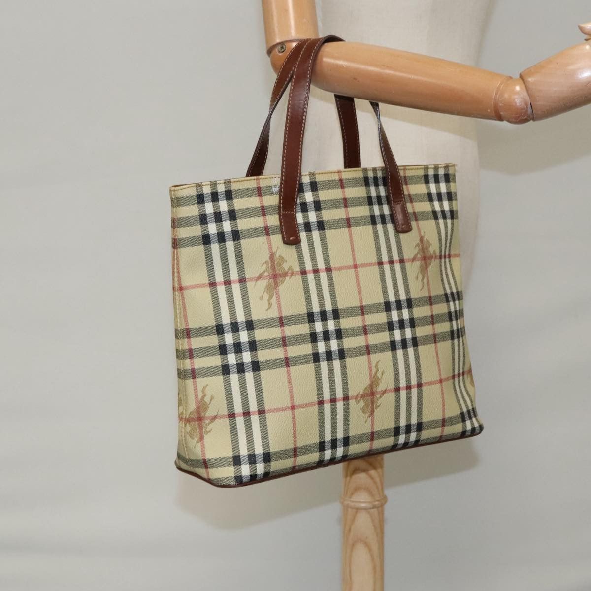 Burberry Nova Check Beige Canvas Tote Bag (Pre-Owned) Size ONE SIZE - 11 Thumbnail