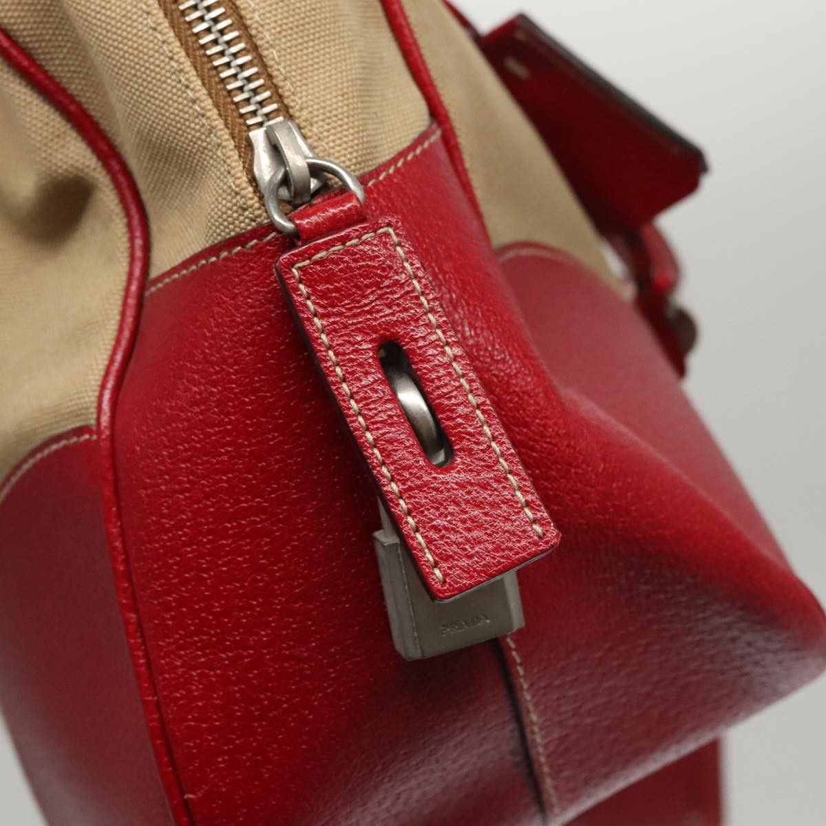 Prada Bauletto Beige Canvas Handbag (Pre-Owned) Size ONE SIZE - 16 Thumbnail