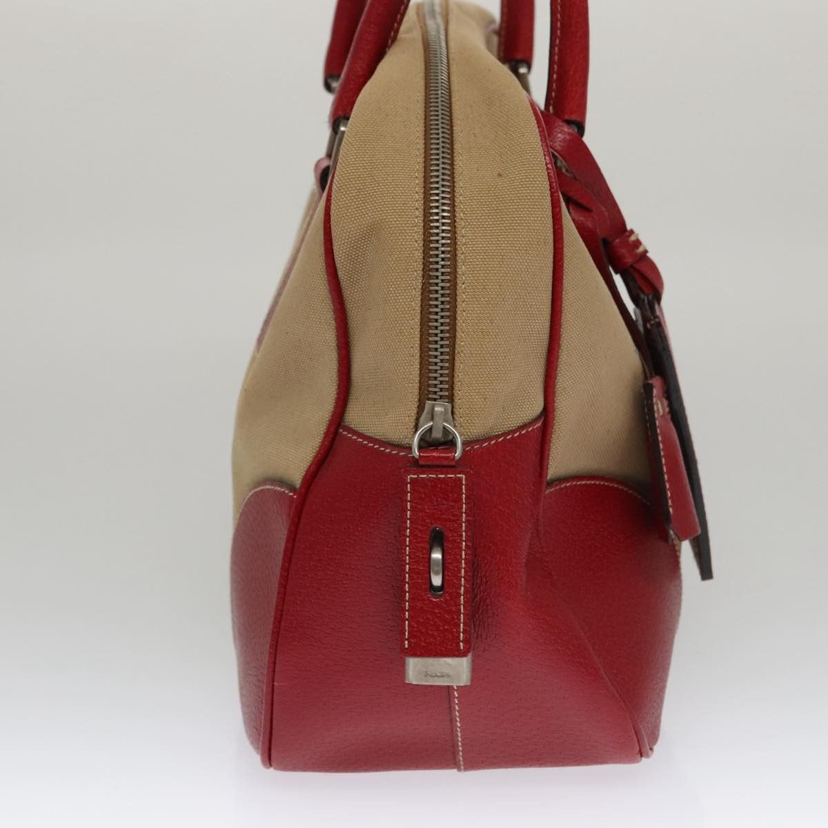 Prada Bauletto Beige Canvas Handbag (Pre-Owned) Size ONE SIZE - 3 Thumbnail