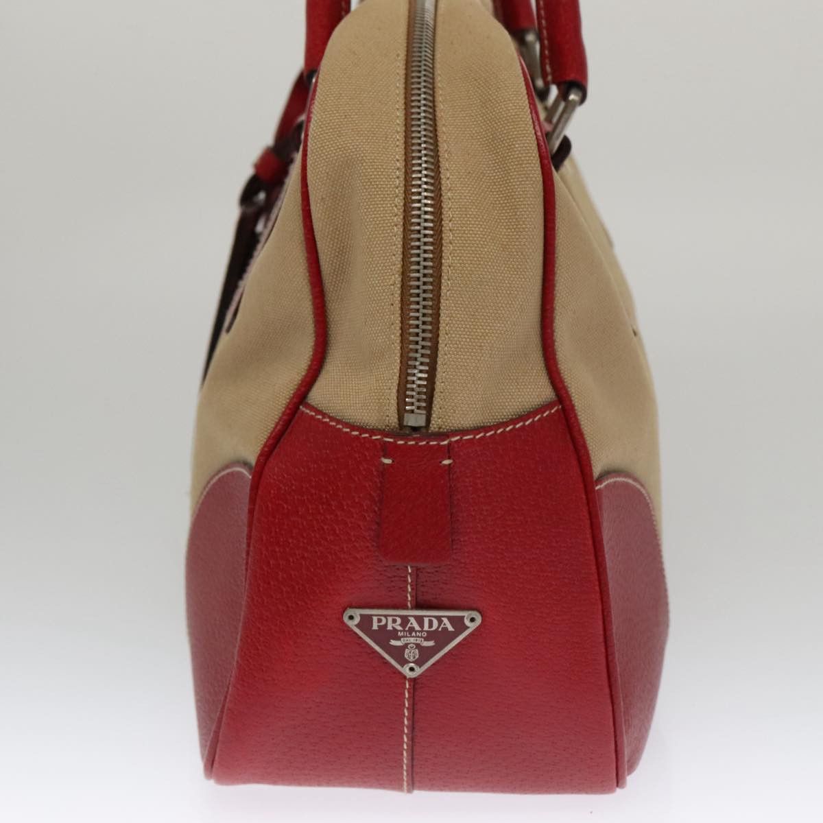 Prada Bauletto Beige Canvas Handbag (Pre-Owned) Size ONE SIZE - 4 Thumbnail