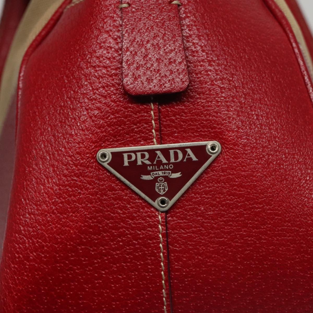 Prada Bauletto Beige Canvas Handbag (Pre-Owned) Size ONE SIZE - 13 Thumbnail