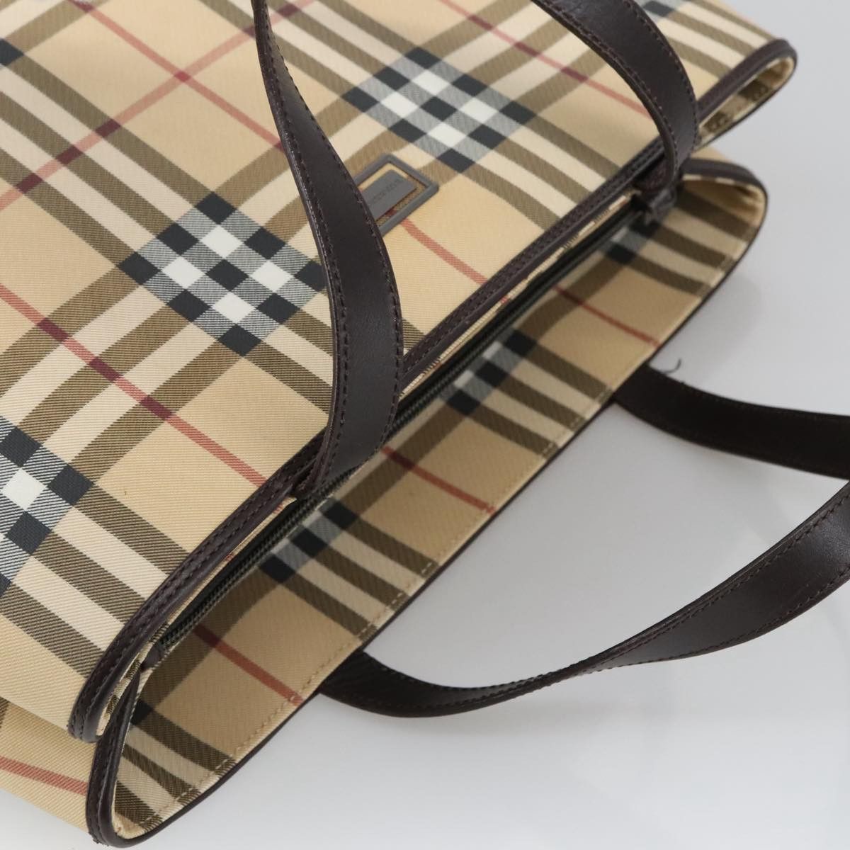 Burberry Nova Check Beige Canvas Handbag (Pre-Owned) Size ONE SIZE - 14 Thumbnail