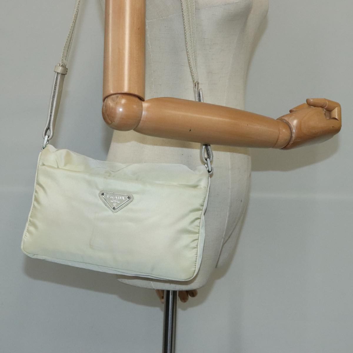 Prada Tessuto Beige Synthetic Shoulder Bag (Pre-Owned) Size ONE SIZE - 11 Thumbnail