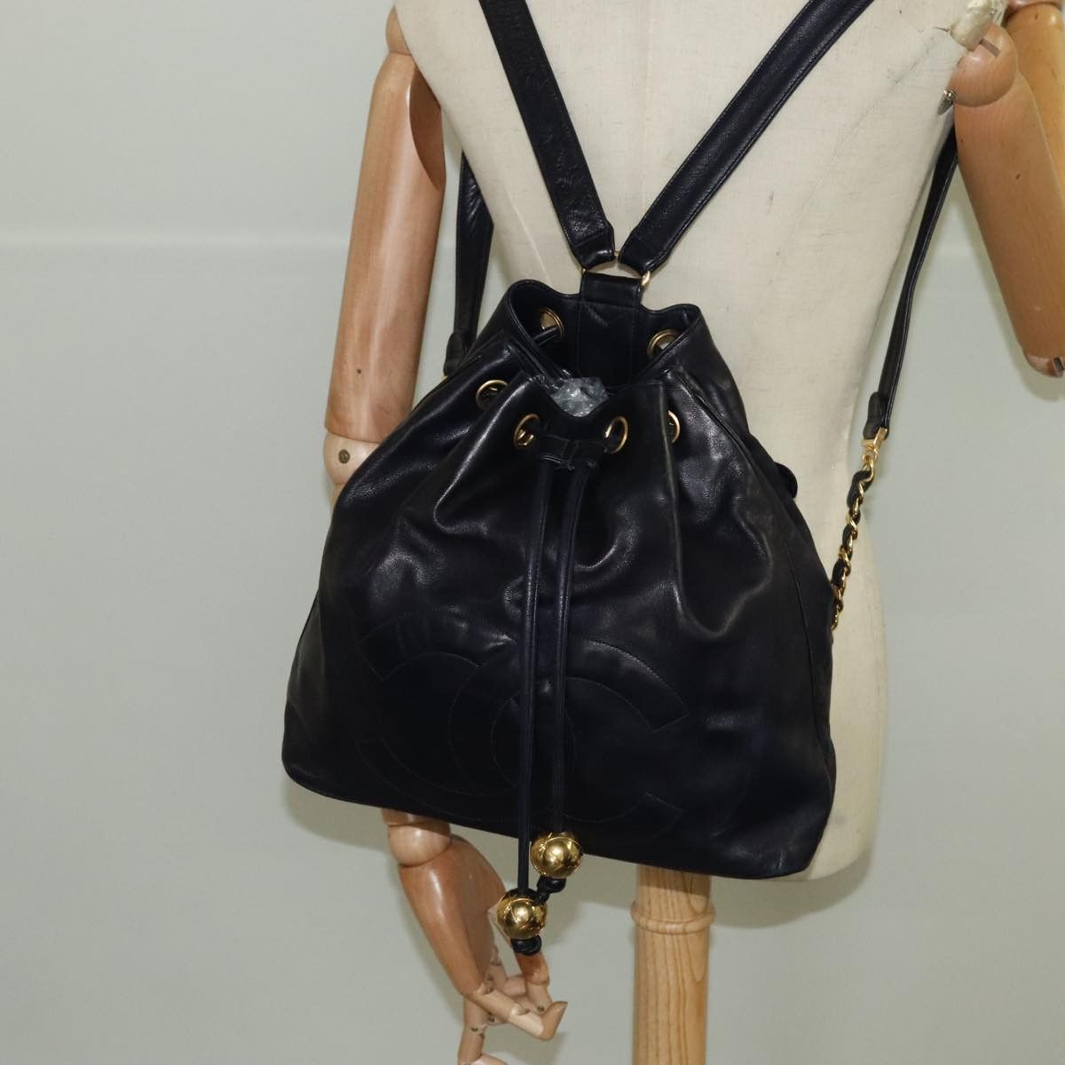 Chanel Cc Navy Leather Backpack Bag (Pre-Owned) Size ONE SIZE - 16 Thumbnail