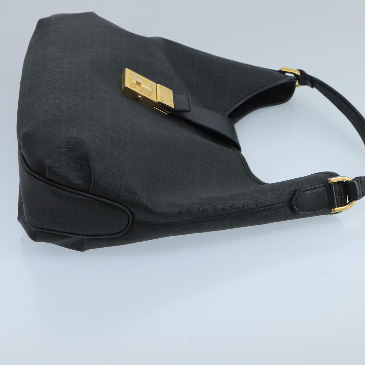 Fendi Zucchino Black Canvas Shoulder Bag (Pre-Owned) Size ONE SIZE - 3 Thumbnail
