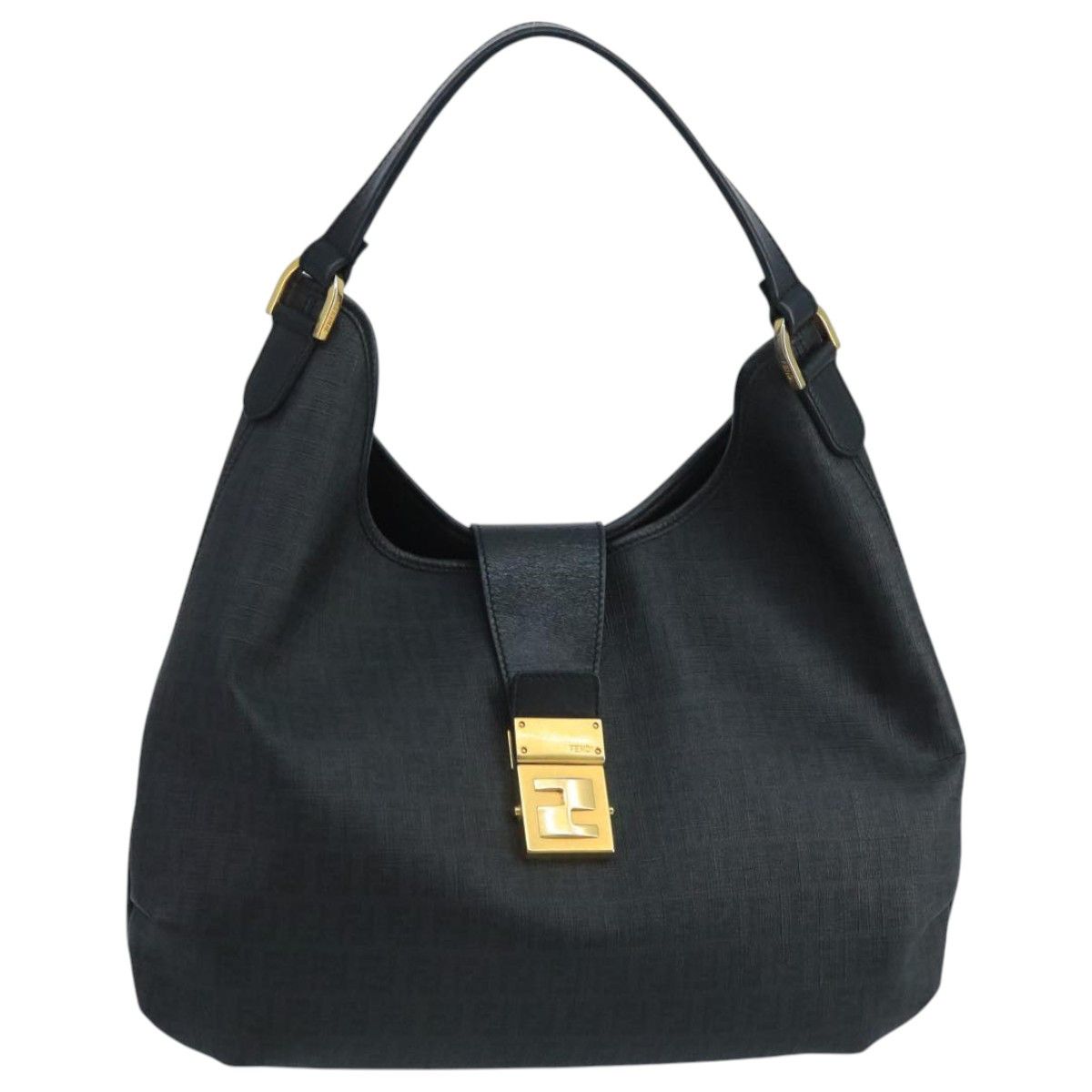 Fendi Zucchino Black Canvas Shoulder Bag (Pre-Owned) Size ONE SIZE - 20 Thumbnail