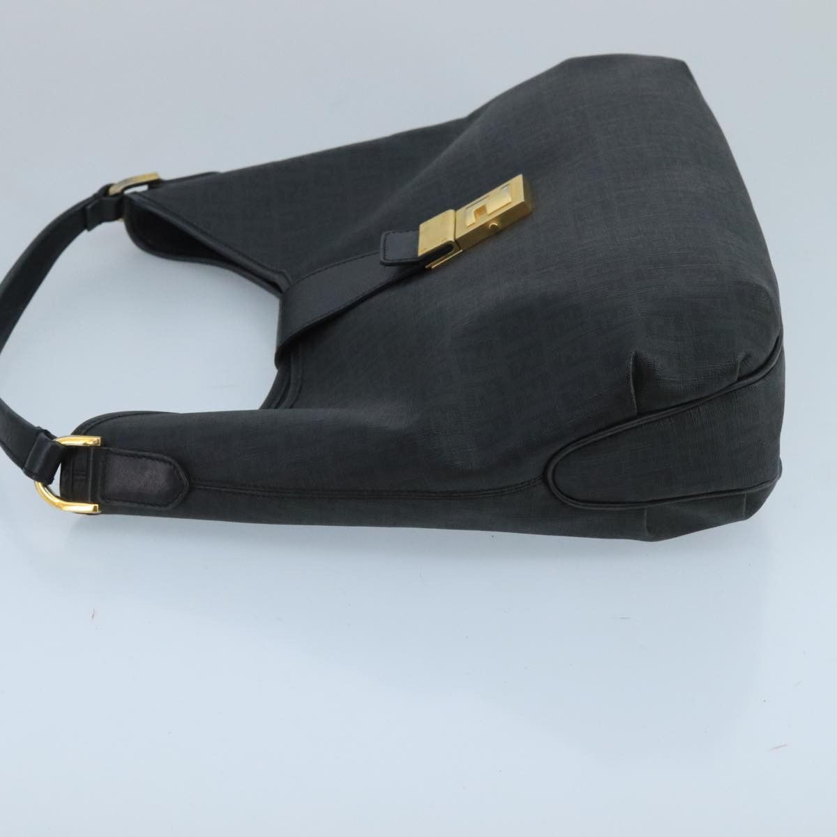 Fendi Zucchino Black Canvas Shoulder Bag (Pre-Owned) Size ONE SIZE - 4 Thumbnail