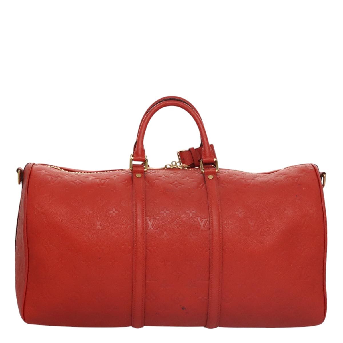 Louis Vuitton Keepall Bandouliere 45 Red Leather Travel Bag (Pre-Owned) Size ONE SIZE - 2 Thumbnail