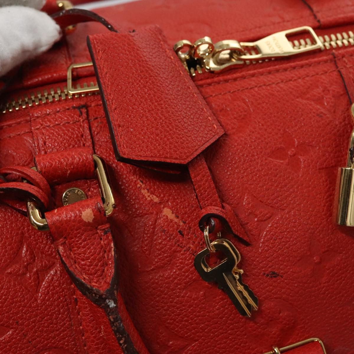 Louis Vuitton Keepall Bandouliere 45 Red Leather Travel Bag (Pre-Owned) Size ONE SIZE - 19 Thumbnail