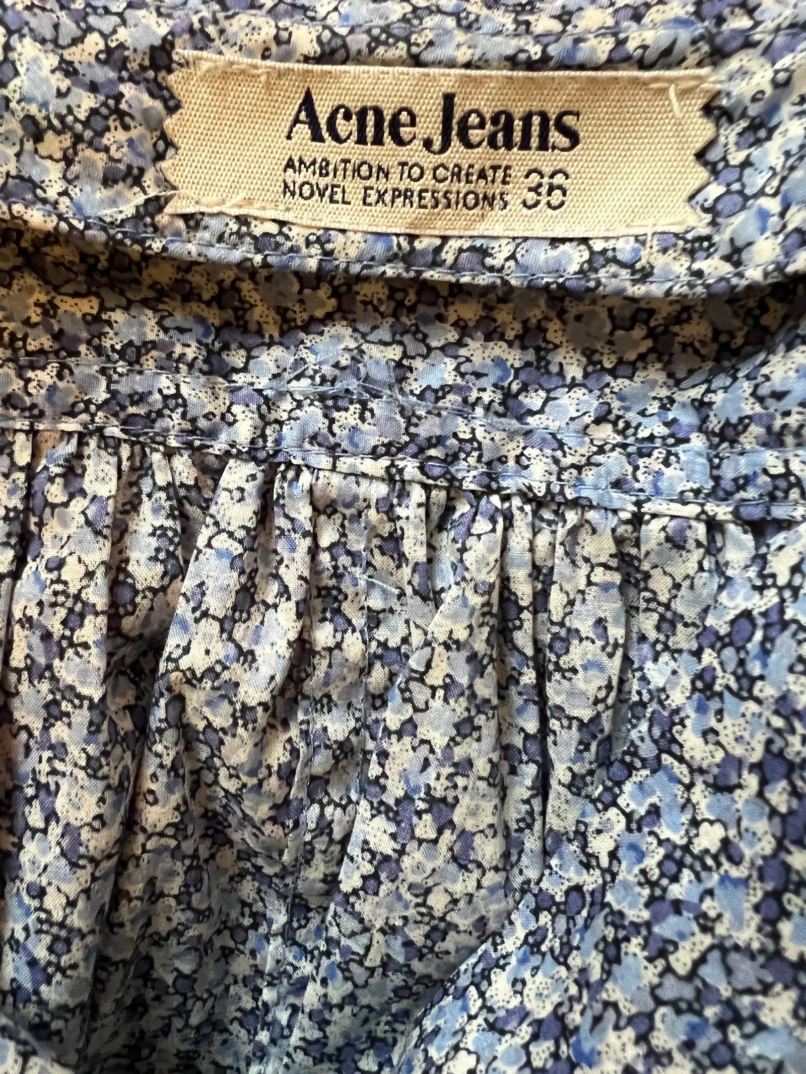 Acne Studios Acne Studios Swank blue flower blouse Blouse Size XS / US 0-2 / IT 36-38 - 3 Thumbnail