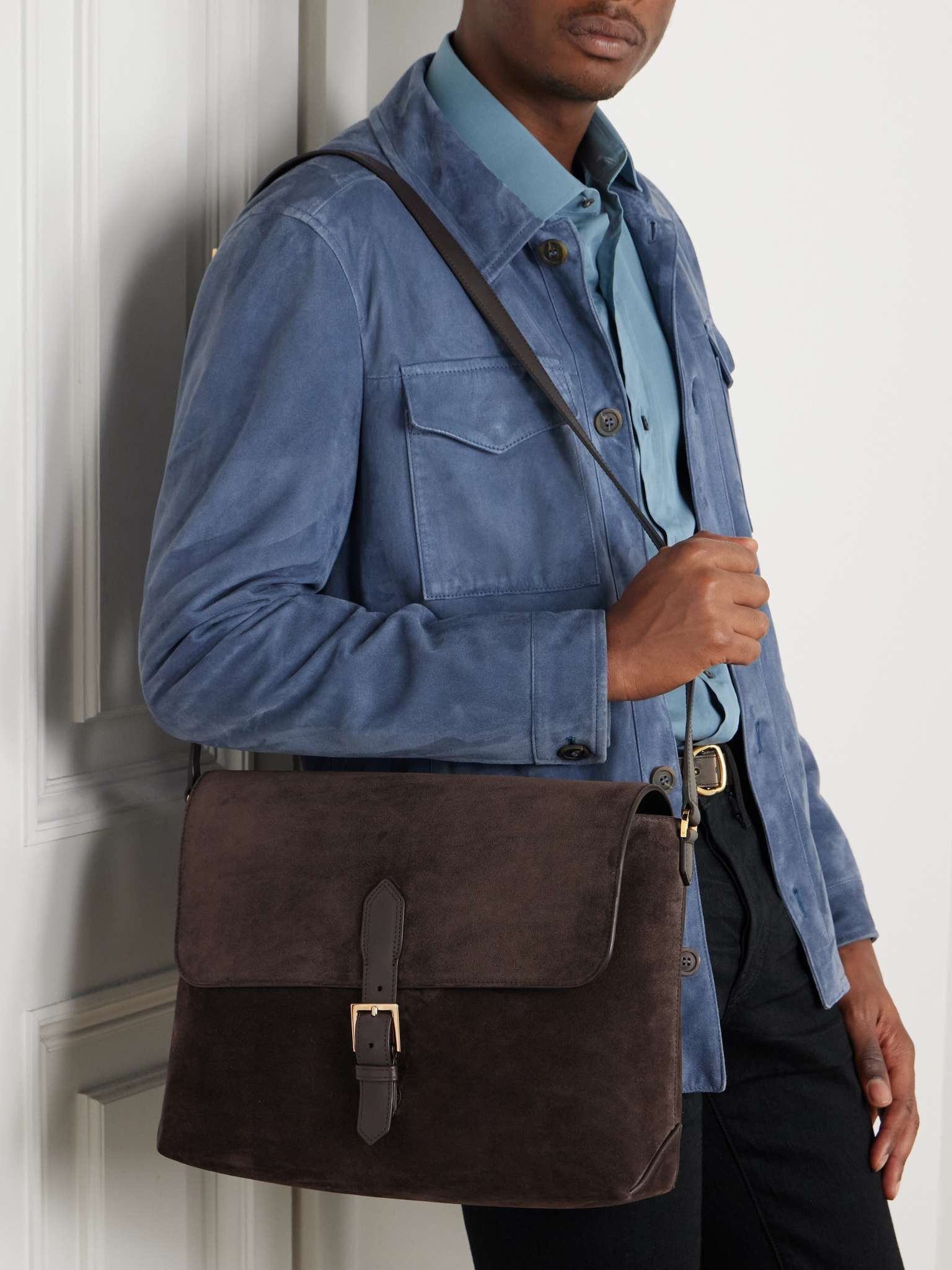 Tom Ford $4.8K VALUE Leather-Trimmed Suede Messenger Bag Size ONE SIZE - 5 Thumbnail