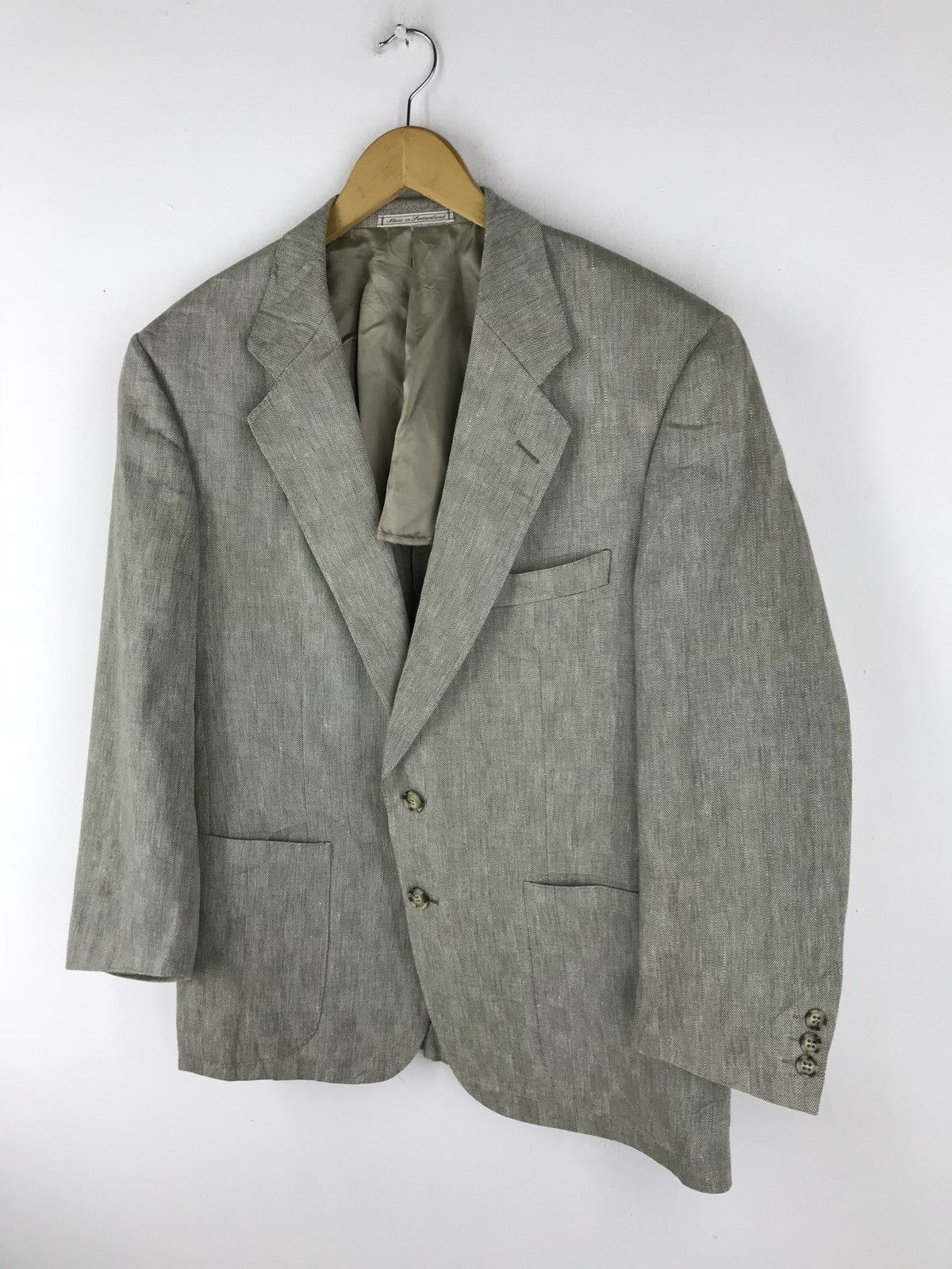 Alfred Dunhill Dunhill Linen/wool Fabric Rayon Lining Made In Switzerland Size 50S - 2 Thumbnail