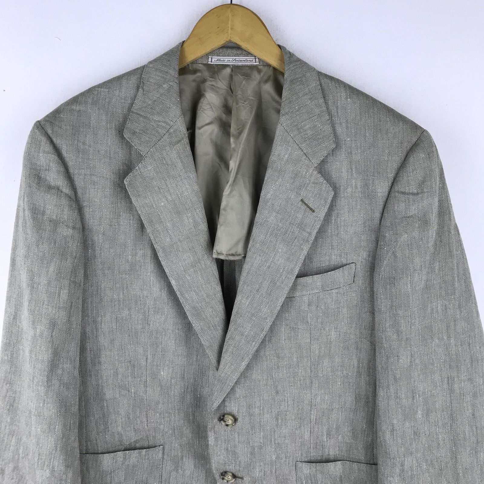 Alfred Dunhill Dunhill Linen/wool Fabric Rayon Lining Made In Switzerland Size 50S - 6 Thumbnail