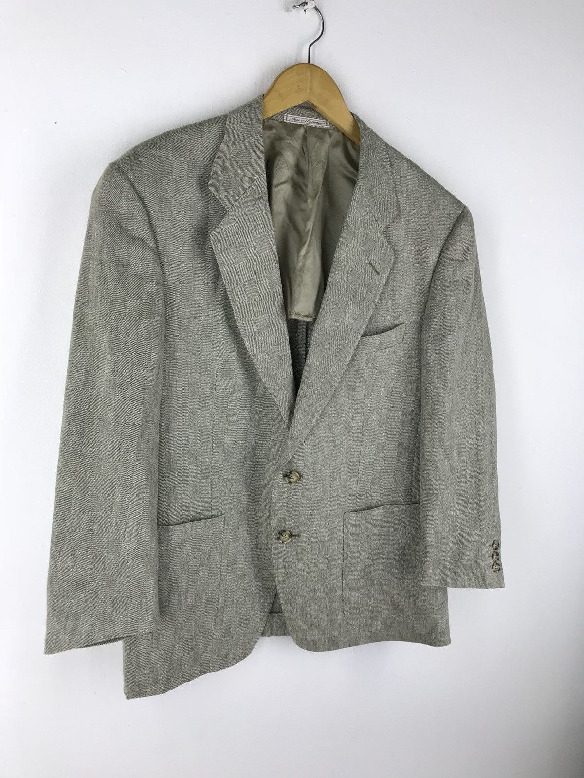 Alfred Dunhill Dunhill Linen/wool Fabric Rayon Lining Made In Switzerland Size 50S - 3 Thumbnail
