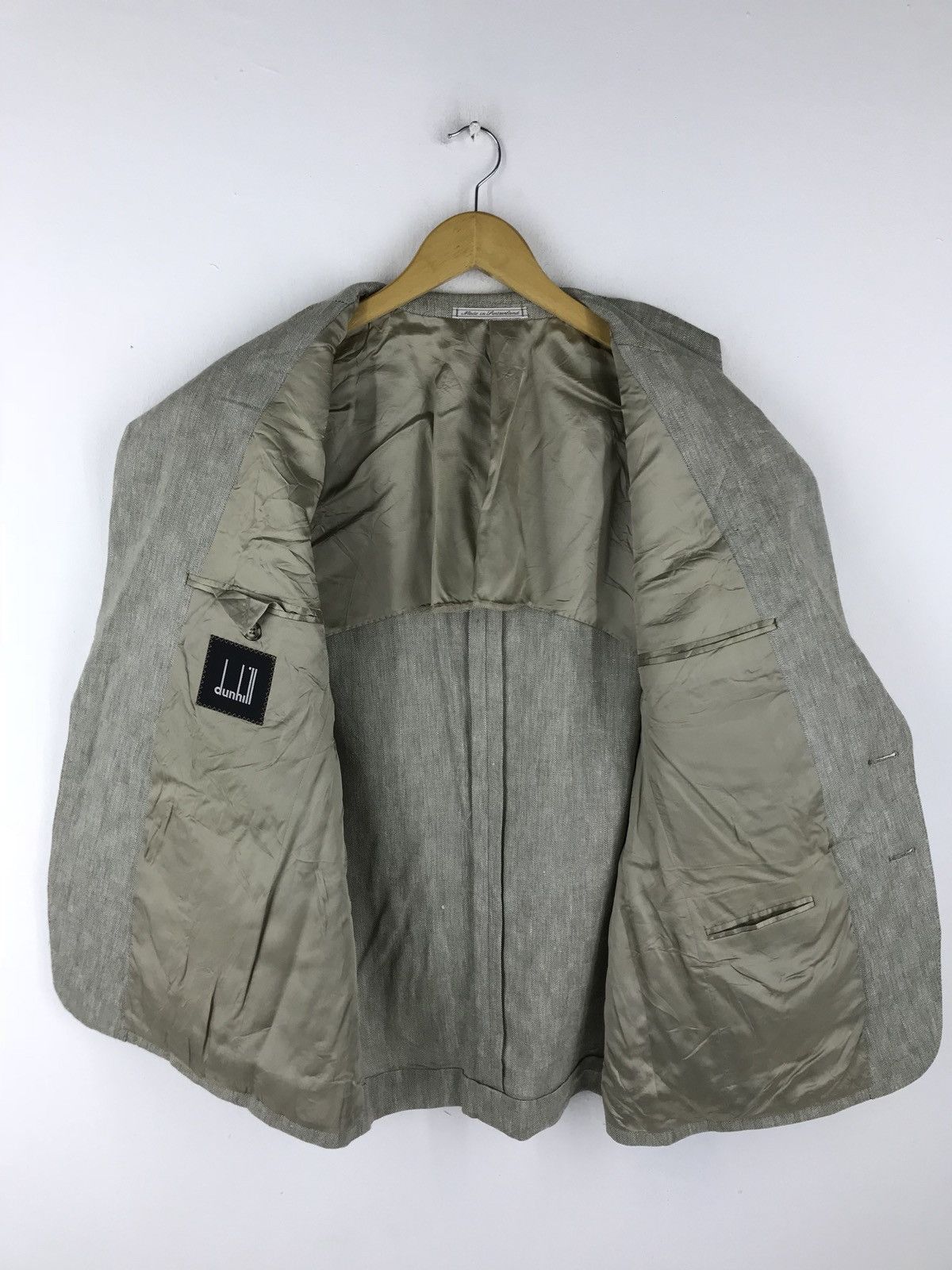 Alfred Dunhill Dunhill Linen/wool Fabric Rayon Lining Made In Switzerland Size 50S - 5 Thumbnail