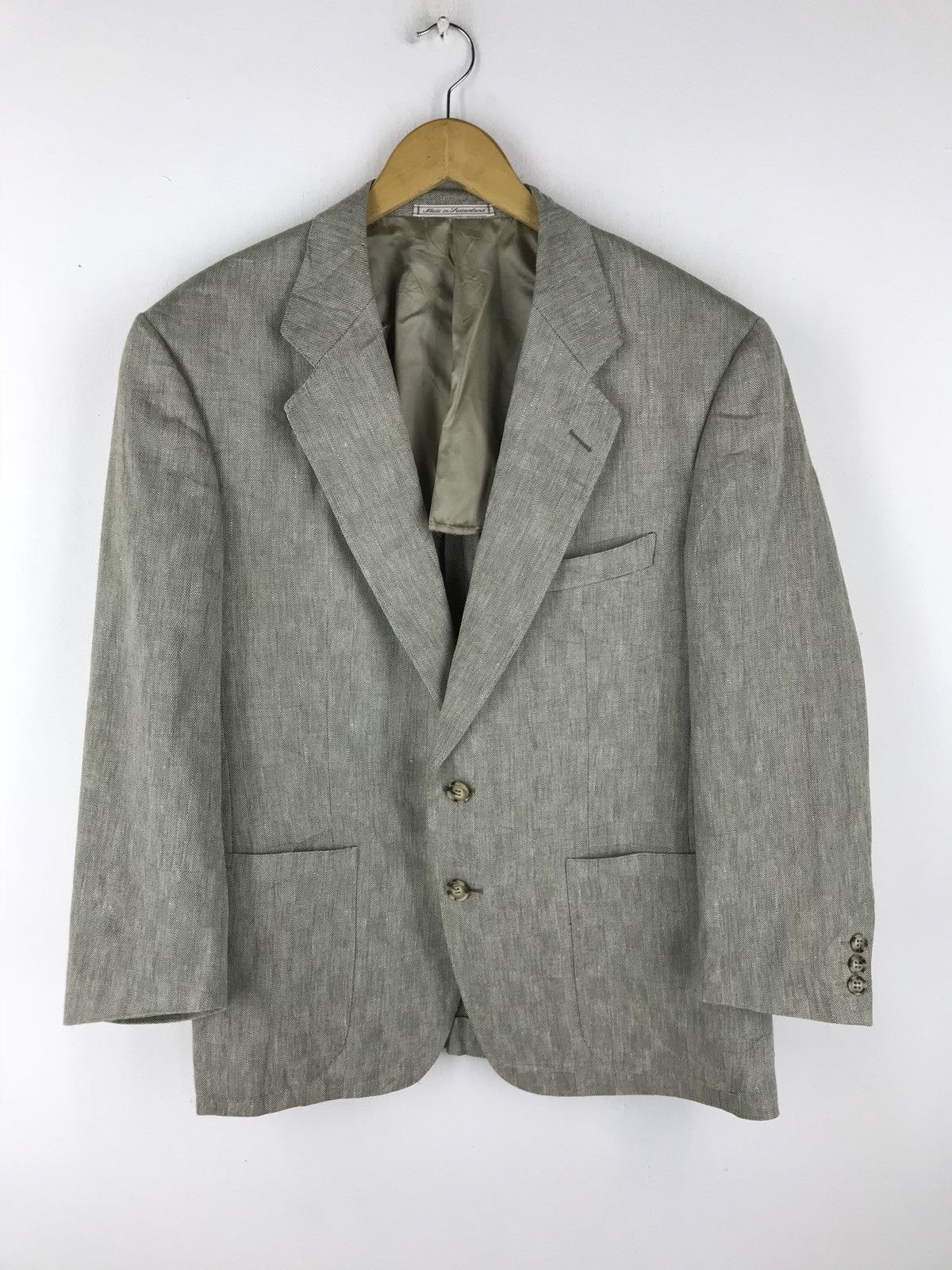 Alfred Dunhill Dunhill Linen/wool Fabric Rayon Lining Made In Switzerland Size 50S - 1 Thumbnail