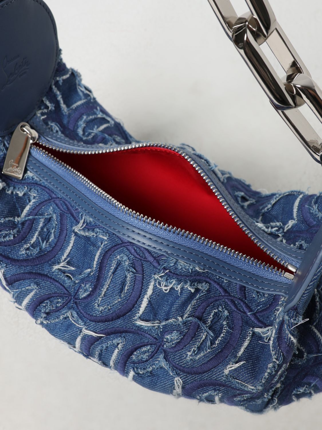 Christian Louboutin Christian Louboutin All Over Logo Denim Shoulder Bag Size ONE SIZE - 4 Thumbnail