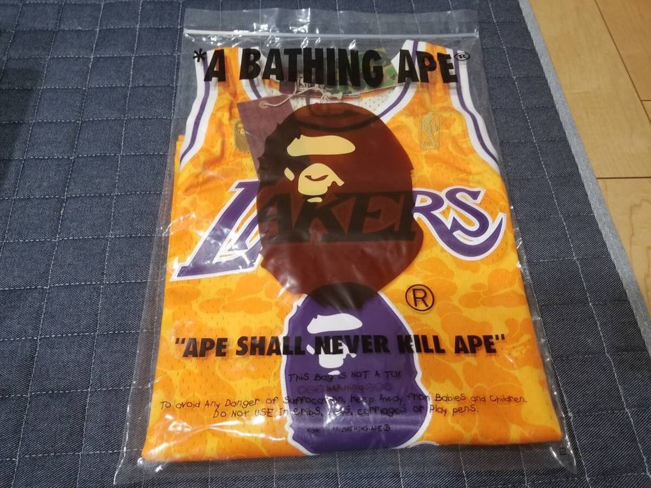 Bape BATHING APE & MITCHELL & NESS LAKERS JERSEY | Grailed