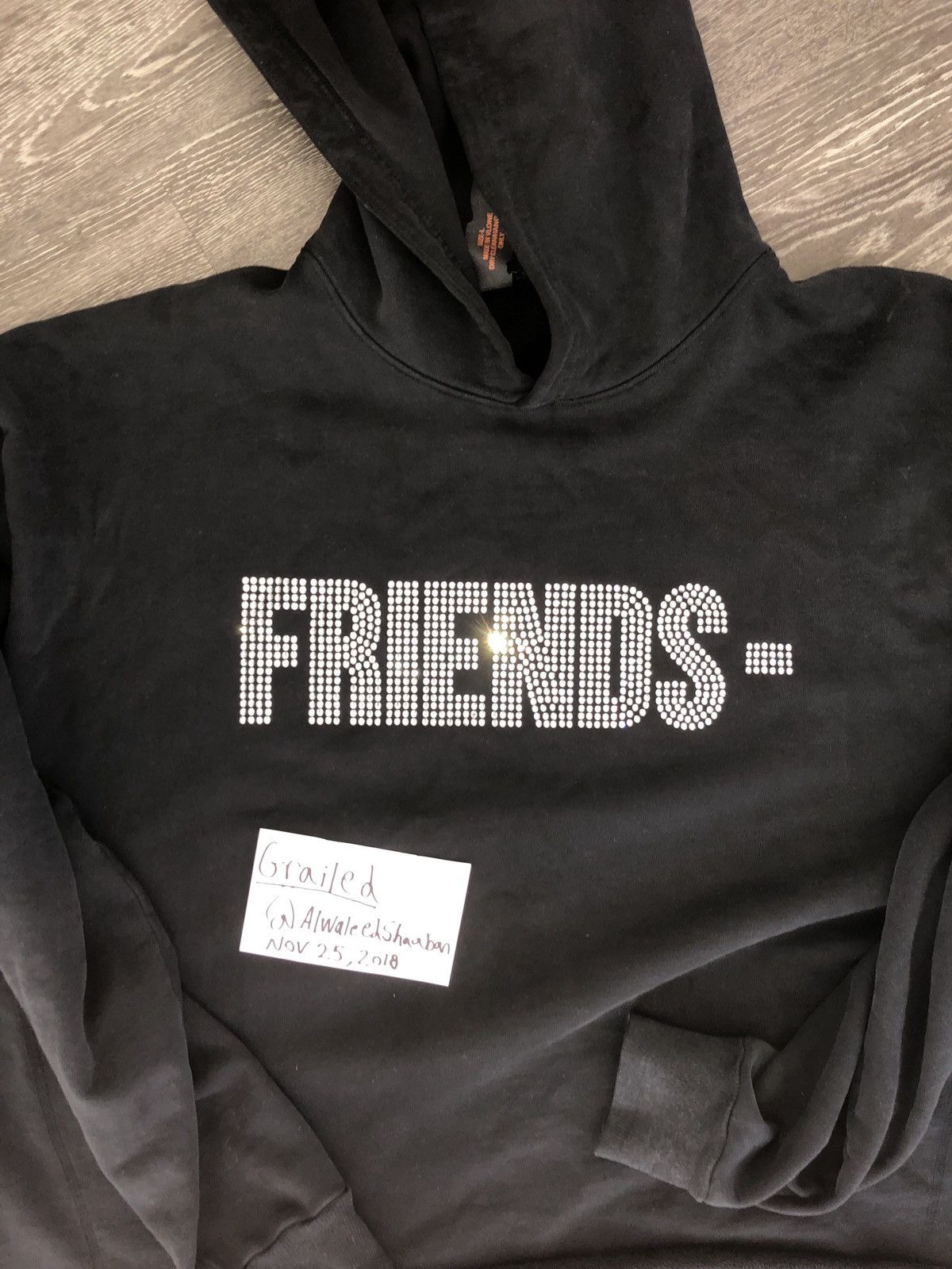 VLONE Black Rhinestones FRIENDS Hoodie