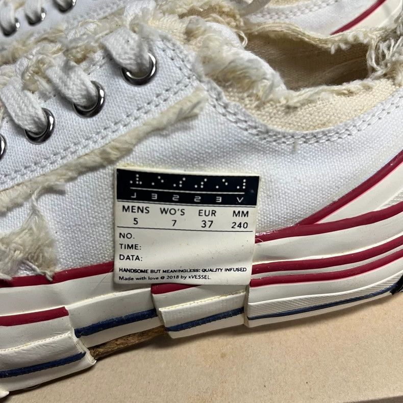 xVESSEL Xvessel's latest white trendy and versatile low-cut sneakers Size US 5 / EU 37 - 2 Thumbnail