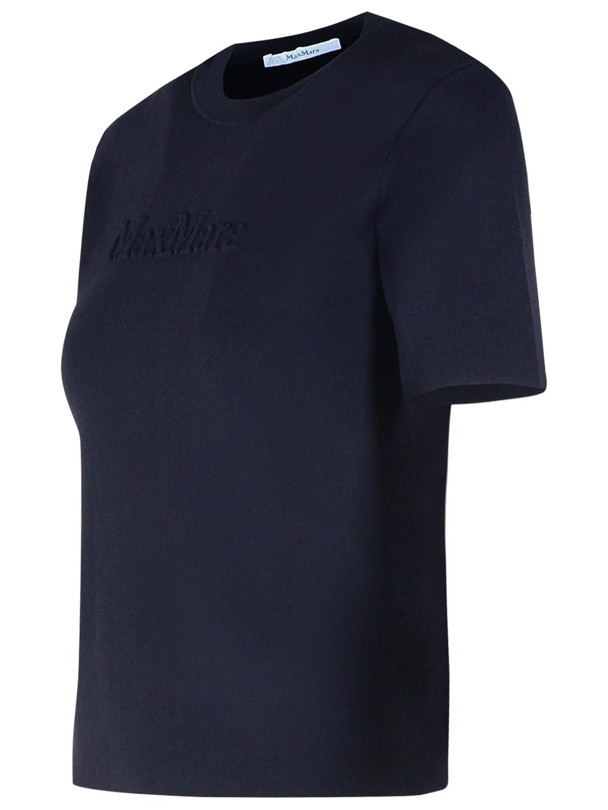 Max Mara MAX MARA 'Segale' Black Viscose Blend T-Shirt Size L / US 10 / IT 46 - 2 Thumbnail
