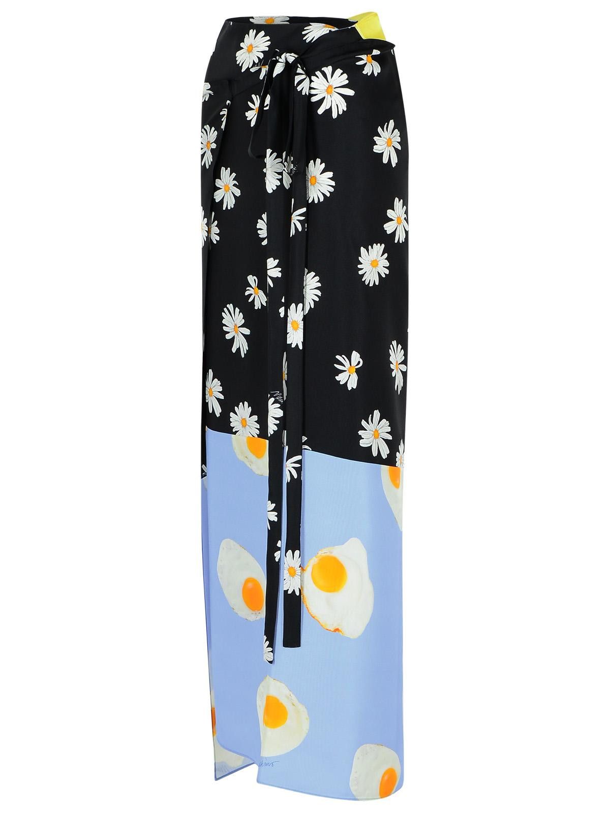 Moschino MOSCHINO 'Patchwork' Black Silk Skirt Size 26" / US 2 / IT 38 - 2 Thumbnail