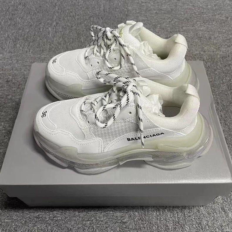 Balenciaga Balenciaga's latest white Triples round-toe lace-up low-cut shoes Size US 5 / EU 37 - 2 Thumbnail