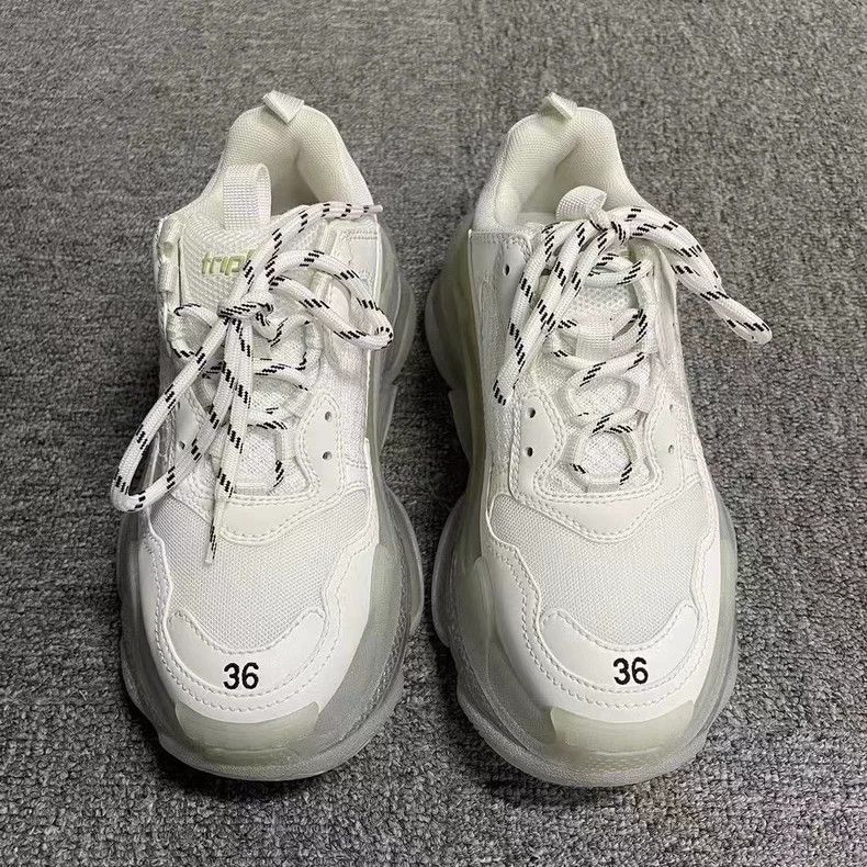 Balenciaga Balenciaga's latest white Triples round-toe lace-up low-cut shoes Size US 5 / EU 37 - 4 Thumbnail