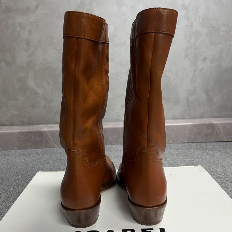 Isabel Marant Isabel Marant's latest brown leather round-toe short boots Size US 5.5 / EU 38 - 5 Thumbnail