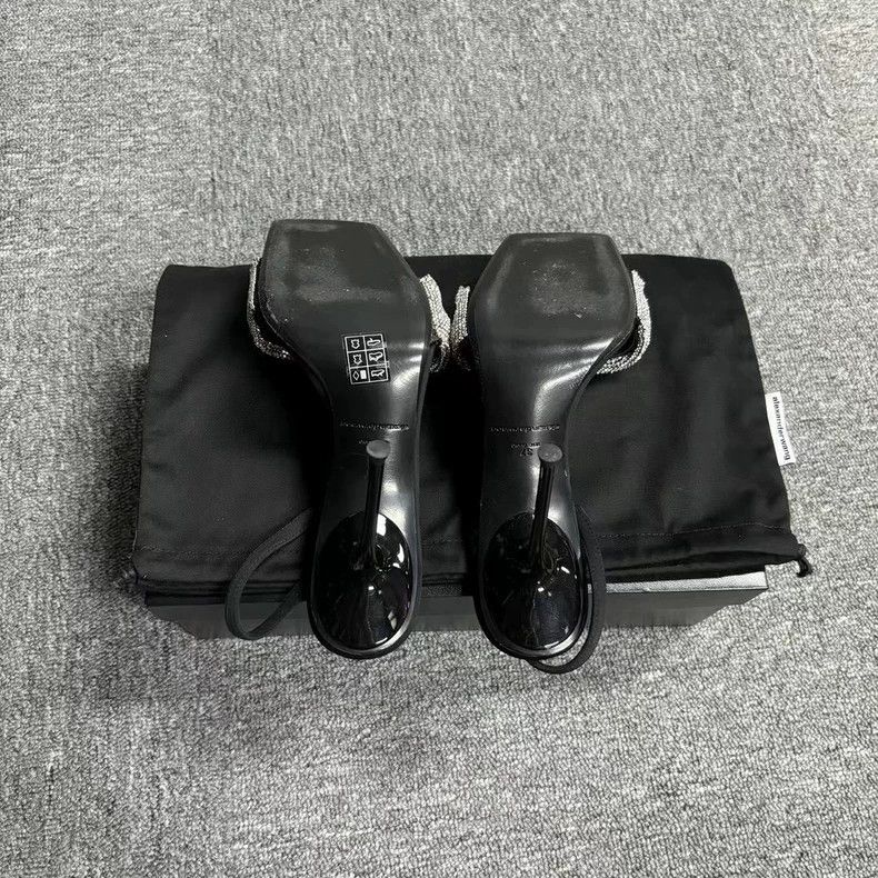 Alexander Wang Alexander Wang's latest black square-toe full-diamond stiletto heels Size US 5 / EU 37 - 5 Thumbnail