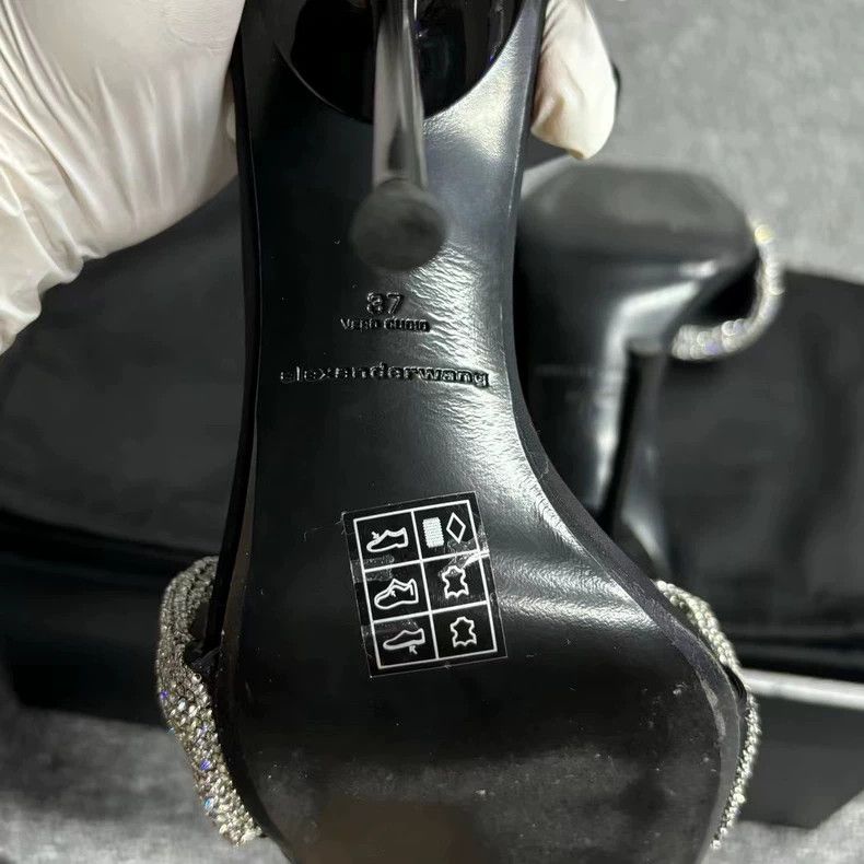 Alexander Wang Alexander Wang's latest black square-toe full-diamond stiletto heels Size US 5 / EU 37 - 4 Thumbnail